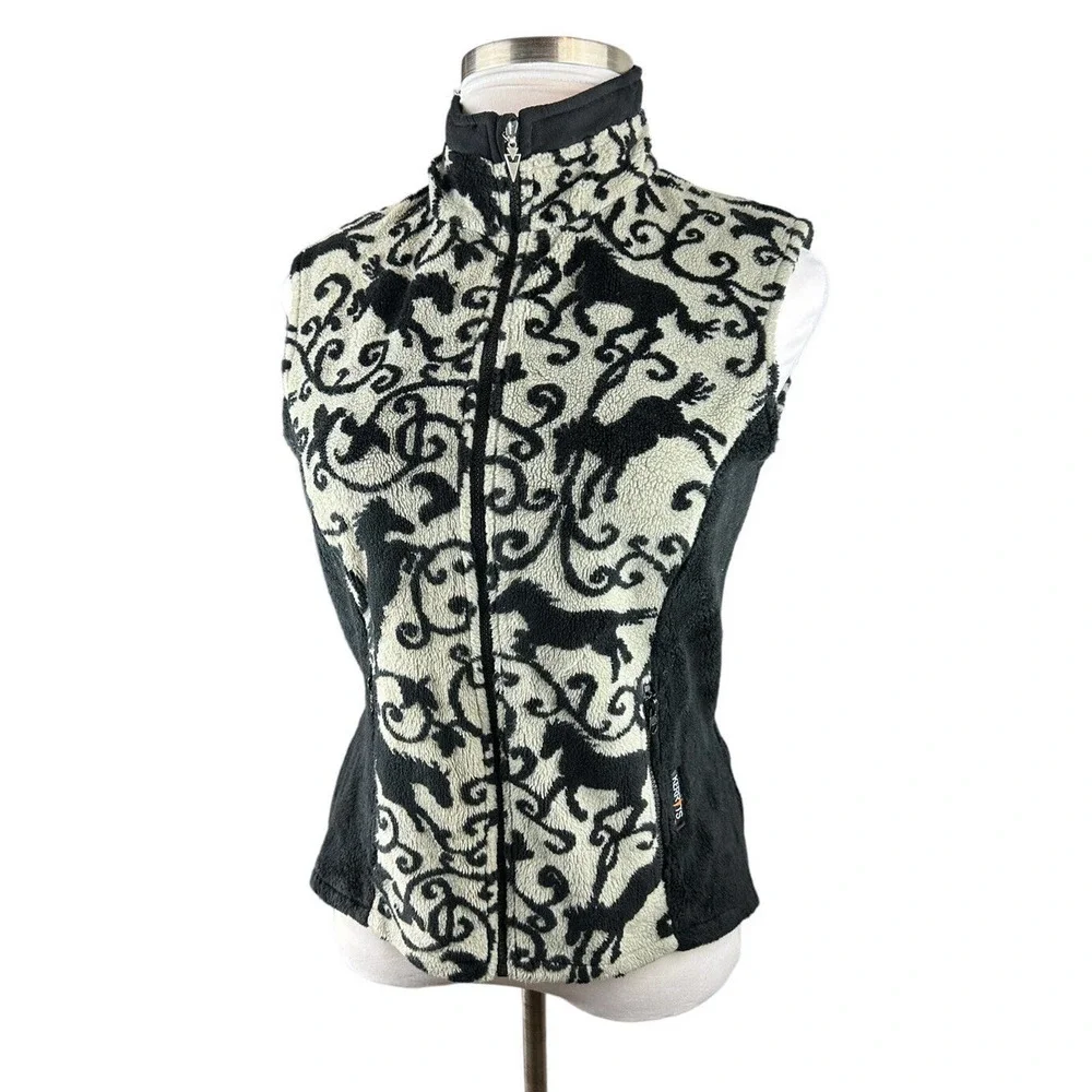 Kerrits Horse Print Equestrian Full Zip Fleece Vest Women's Size Large H14693 - Picture 14 of 16